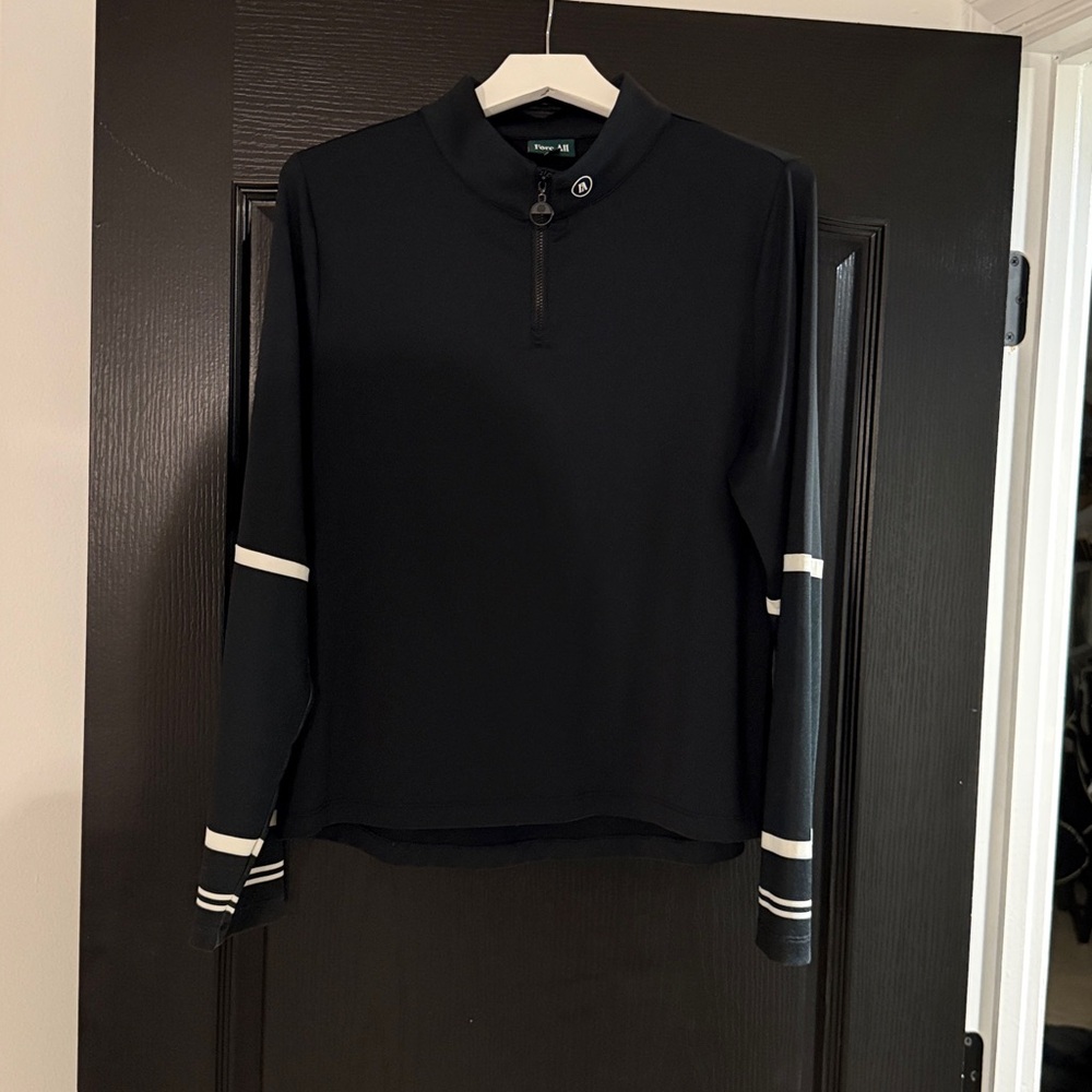 Black Long Sleeve Quarter Zip Top⛳️Fore all - Picture 2 of 5
